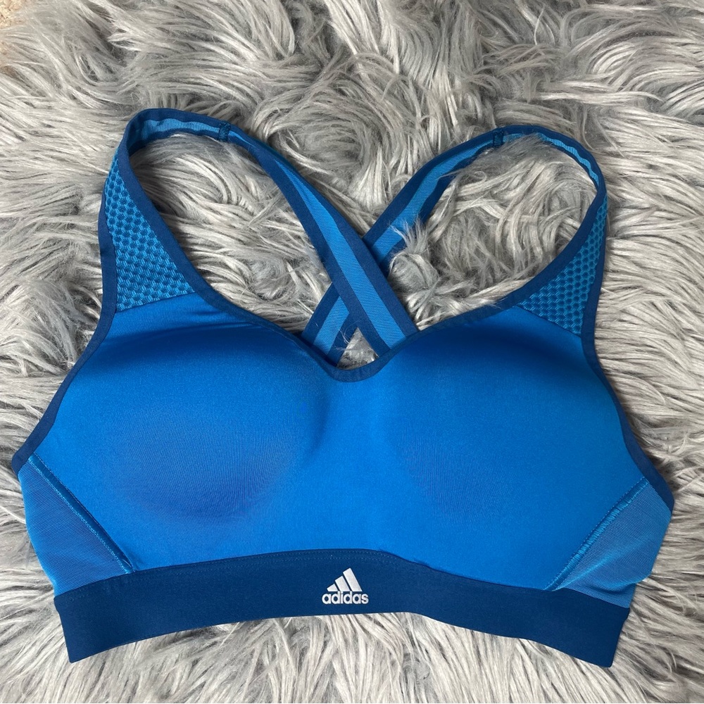 Blue Adidas woman’s sports bra